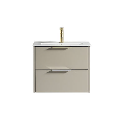 Tailored Bathrooms Sora 600mm Two Drawer Wall Hung Vanity & Ceramic Basin (1 size, 3 colours) - Brand New Bathrooms