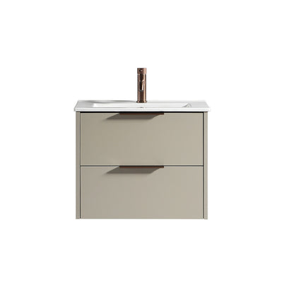 Tailored Bathrooms Sora 600mm Two Drawer Wall Hung Vanity & Ceramic Basin (1 size, 3 colours) - Brand New Bathrooms