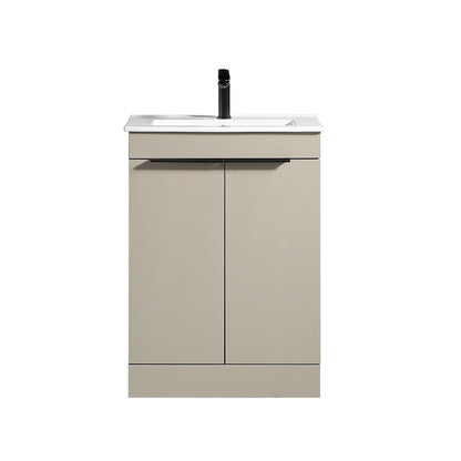 Tailored Bathrooms Sora 600mm Double Door Floor Standing Vanity & Ceramic Basin (1 size, 3 colours)