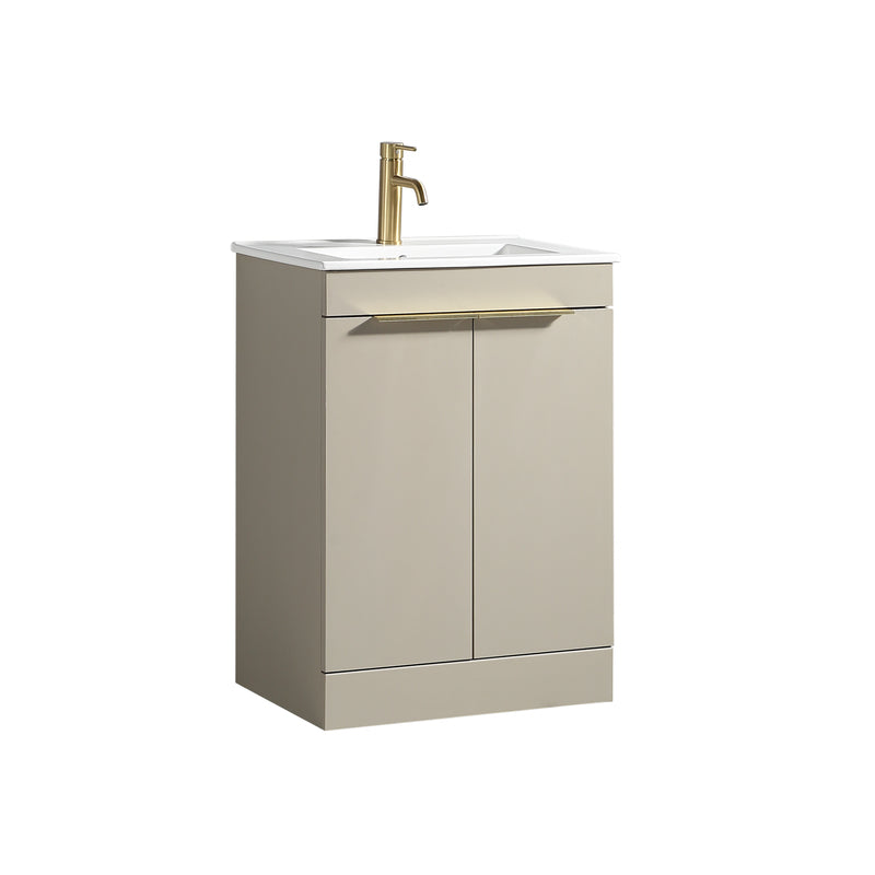 Tailored Bathrooms Sora 600mm Double Door Floor Standing Vanity & Ceramic Basin (1 size, 3 colours)