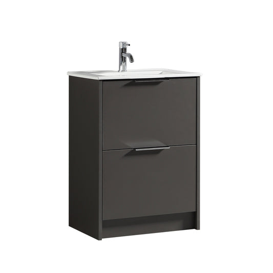 Tailored Bathrooms Sora 600mm Two Drawer Floor Standing Vanity & Ceramic Basin (1 size, 3 colours) VANITY AND BASIN ONLY - Brand New Bathrooms