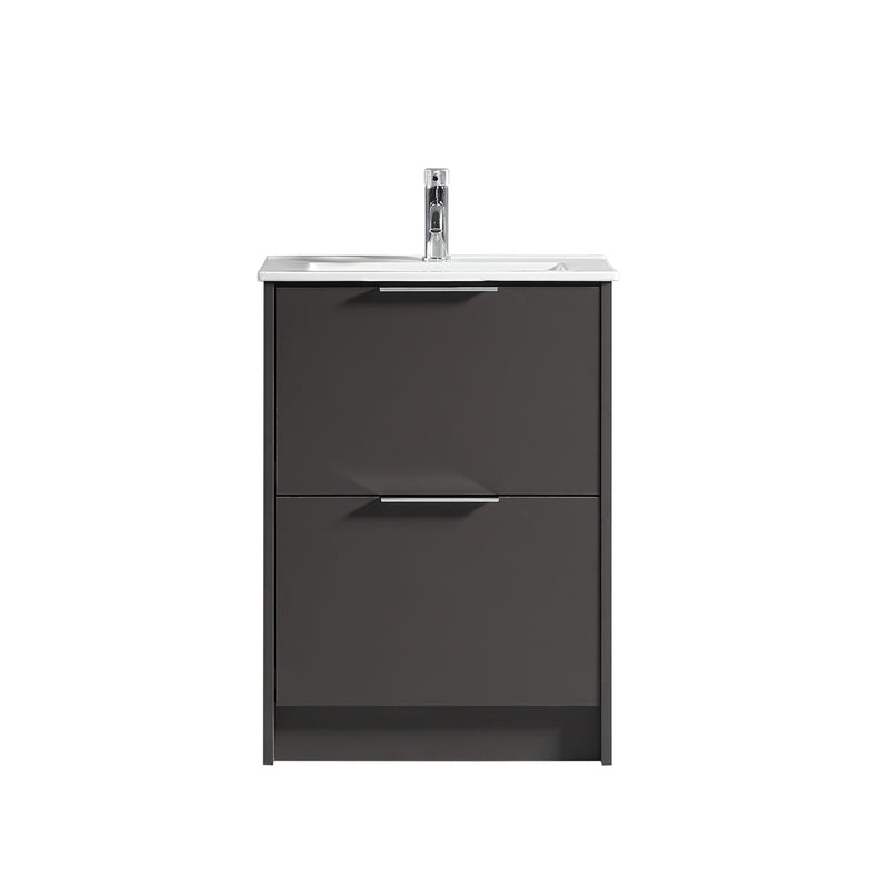 Tailored Bathrooms Sora 600mm Two Drawer Floor Standing Vanity & Ceramic Basin (1 size, 3 colours) VANITY AND BASIN ONLY - Brand New Bathrooms