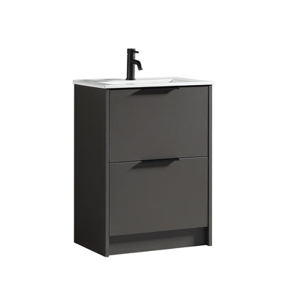 Tailored Bathrooms Sora 600mm Two Drawer Floor Standing Vanity & Ceramic Basin (1 size, 3 colours) VANITY AND BASIN ONLY - Brand New Bathrooms
