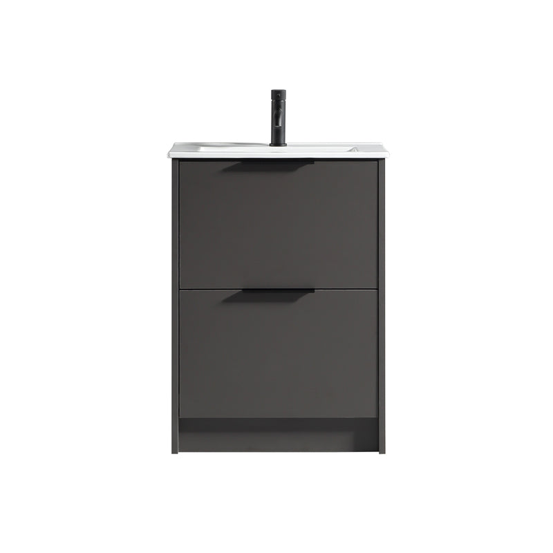 Tailored Bathrooms Sora 600mm Two Drawer Floor Standing Vanity & Ceramic Basin (1 size, 3 colours) VANITY AND BASIN ONLY - Brand New Bathrooms