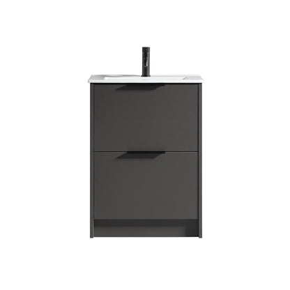 Tailored Bathrooms Sora 600mm Two Drawer Floor Standing Vanity & Ceramic Basin (1 size, 3 colours) VANITY AND BASIN ONLY - Brand New Bathrooms
