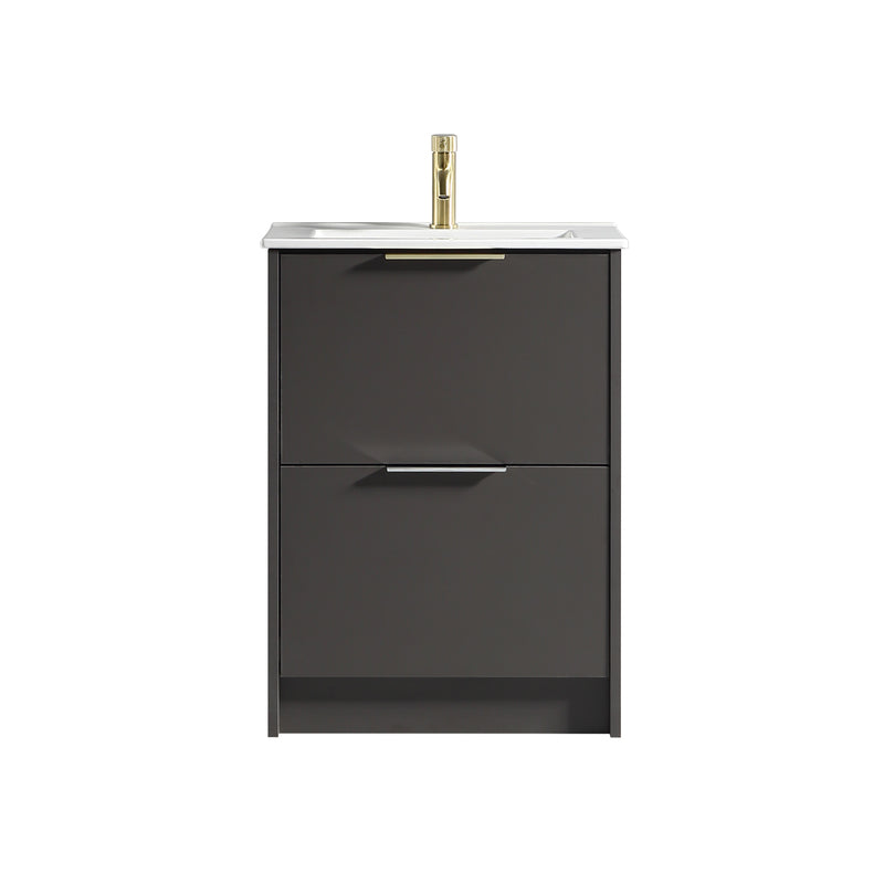 Tailored Bathrooms Sora 600mm Two Drawer Floor Standing Vanity & Ceramic Basin (1 size, 3 colours) VANITY AND BASIN ONLY - Brand New Bathrooms