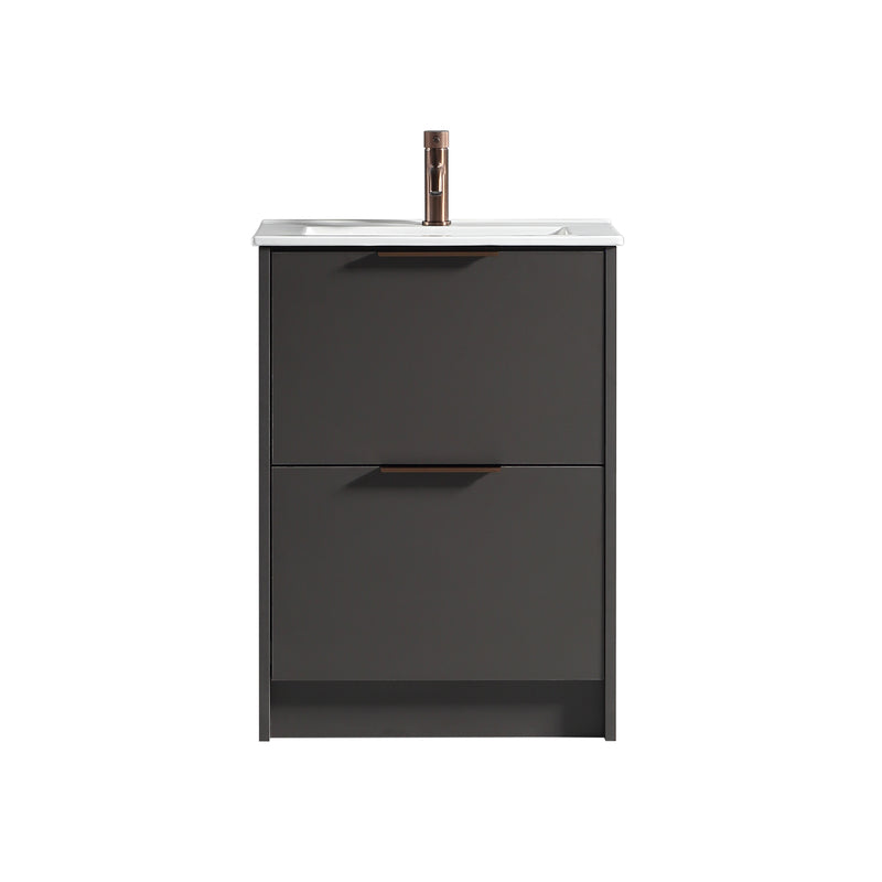 Tailored Bathrooms Sora 600mm Two Drawer Floor Standing Vanity & Ceramic Basin (1 size, 3 colours) VANITY AND BASIN ONLY - Brand New Bathrooms