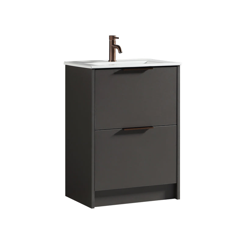 Tailored Bathrooms Sora 600mm Two Drawer Floor Standing Vanity & Ceramic Basin (1 size, 3 colours) VANITY AND BASIN ONLY - Brand New Bathrooms