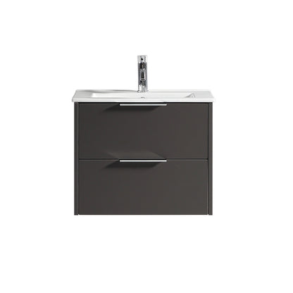 Tailored Bathrooms Sora 600mm Two Drawer Wall Hung Vanity & Ceramic Basin (1 size, 3 colours) - Brand New Bathrooms