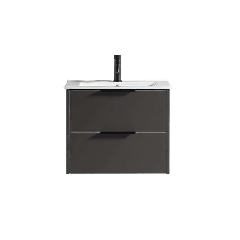 Tailored Bathrooms Sora 600mm Two Drawer Wall Hung Vanity & Ceramic Basin (1 size, 3 colours) - Brand New Bathrooms