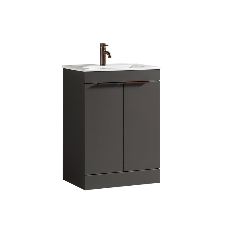 Tailored Bathrooms Sora 600mm Double Door Floor Standing Vanity & Ceramic Basin (1 size, 3 colours)
