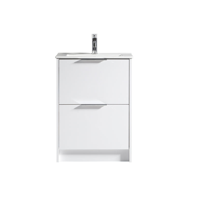 Tailored Bathrooms Sora 600mm Two Drawer Floor Standing Vanity & Ceramic Basin (1 size, 3 colours) VANITY AND BASIN ONLY - Brand New Bathrooms