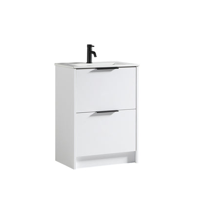 Tailored Bathrooms Sora 600mm Two Drawer Floor Standing Vanity & Ceramic Basin (1 size, 3 colours) VANITY AND BASIN ONLY - Brand New Bathrooms