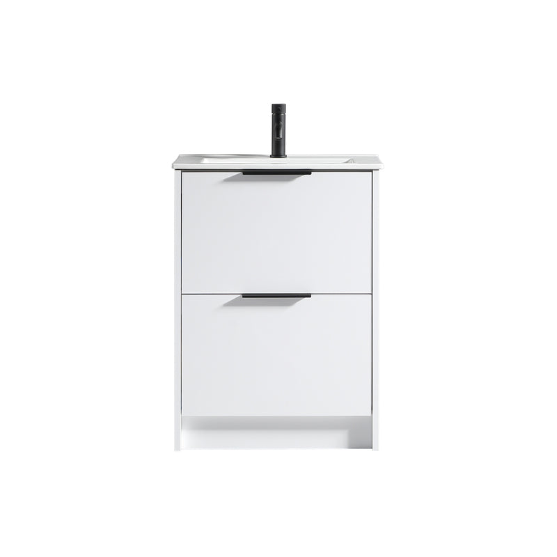 Tailored Bathrooms Sora 600mm Two Drawer Floor Standing Vanity & Ceramic Basin (1 size, 3 colours) VANITY AND BASIN ONLY - Brand New Bathrooms