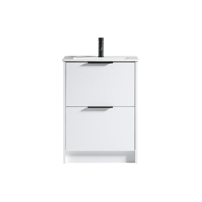 Tailored Bathrooms Sora 600mm Two Drawer Floor Standing Vanity & Ceramic Basin (1 size, 3 colours) VANITY AND BASIN ONLY - Brand New Bathrooms