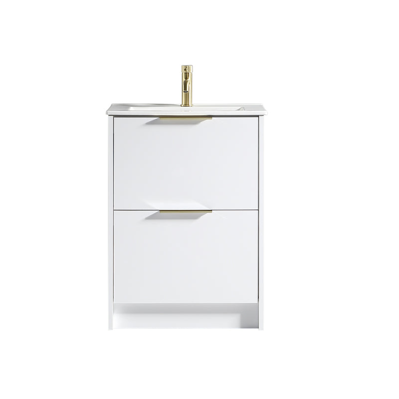 Tailored Bathrooms Sora 600mm Two Drawer Floor Standing Vanity & Ceramic Basin (1 size, 3 colours) VANITY AND BASIN ONLY - Brand New Bathrooms