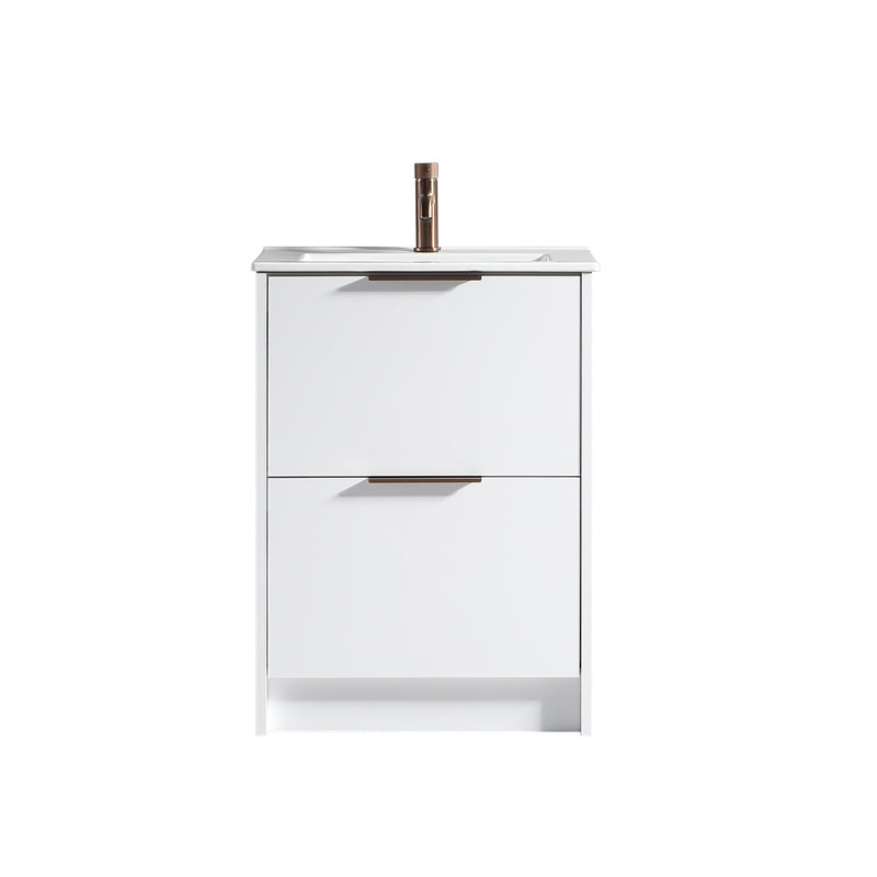Tailored Bathrooms Sora 600mm Two Drawer Floor Standing Vanity & Ceramic Basin (1 size, 3 colours) VANITY AND BASIN ONLY - Brand New Bathrooms