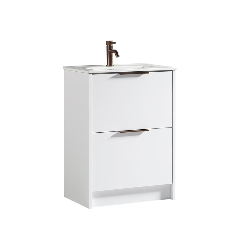 Tailored Bathrooms Sora 600mm Two Drawer Floor Standing Vanity & Ceramic Basin (1 size, 3 colours) VANITY AND BASIN ONLY - Brand New Bathrooms