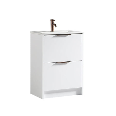 Tailored Bathrooms Sora 600mm Two Drawer Floor Standing Vanity & Ceramic Basin (1 size, 3 colours) VANITY AND BASIN ONLY - Brand New Bathrooms