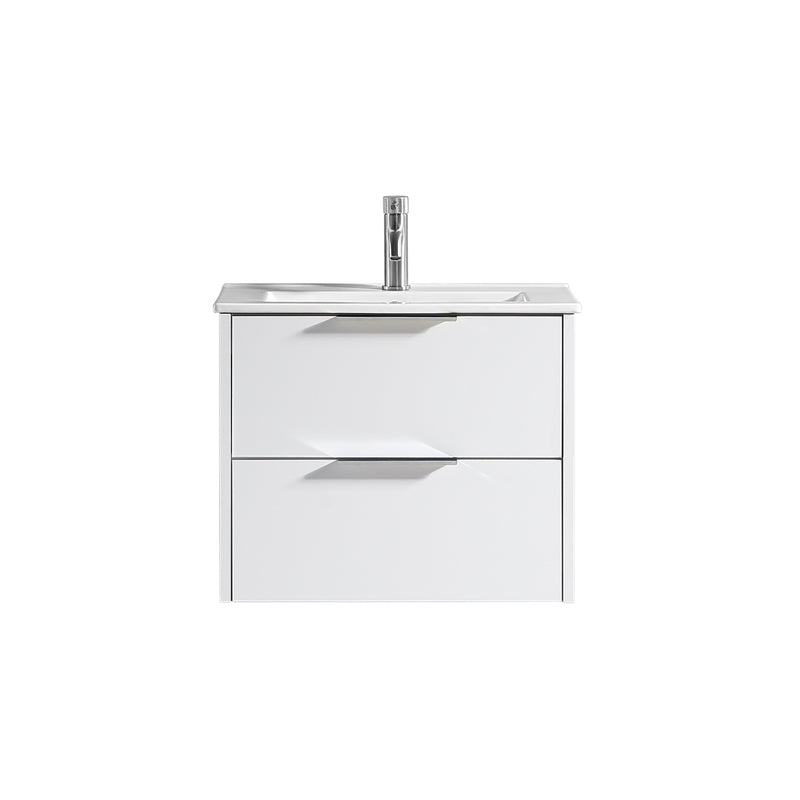 Tailored Bathrooms Sora 600mm Two Drawer Wall Hung Vanity & Ceramic Basin (1 size, 3 colours) - Brand New Bathrooms