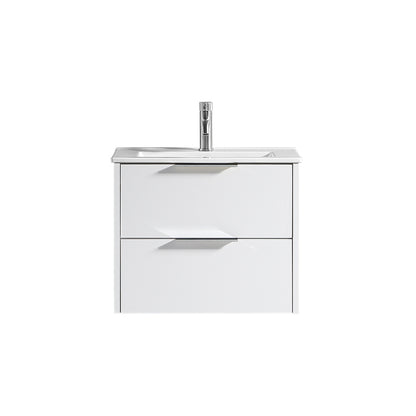 Tailored Bathrooms Sora 600mm Two Drawer Wall Hung Vanity & Ceramic Basin (1 size, 3 colours) - Brand New Bathrooms