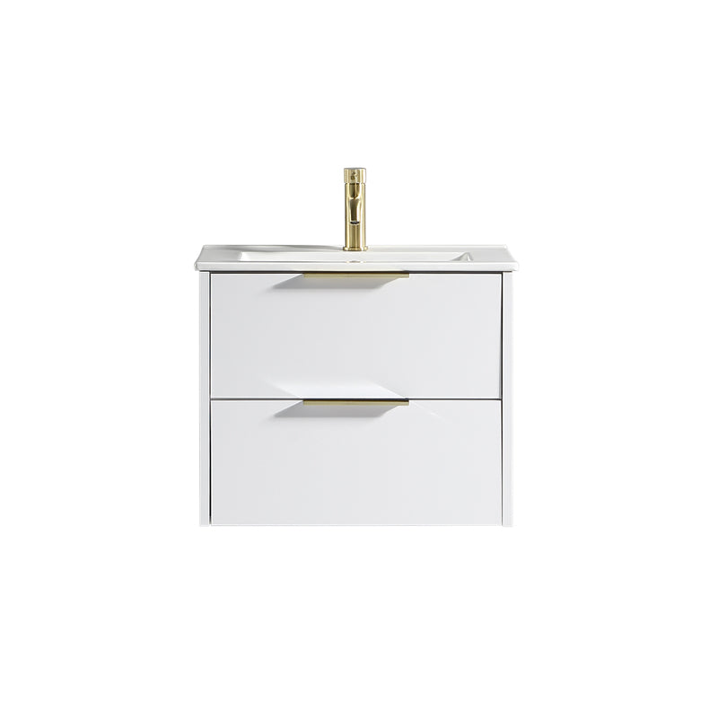 Tailored Bathrooms Sora 600mm Double Drawer Wall Hung Vanity & Ceramic Basin (1 size, 3 colours)