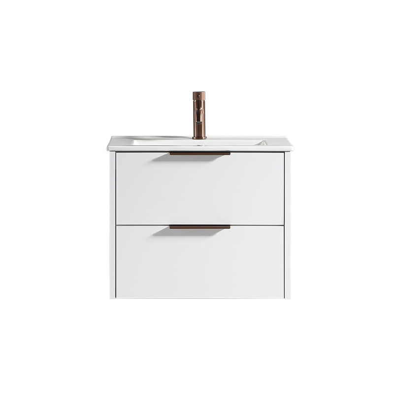 Tailored Bathrooms Sora 600mm Two Drawer Wall Hung Vanity & Ceramic Basin (1 size, 3 colours) - Brand New Bathrooms
