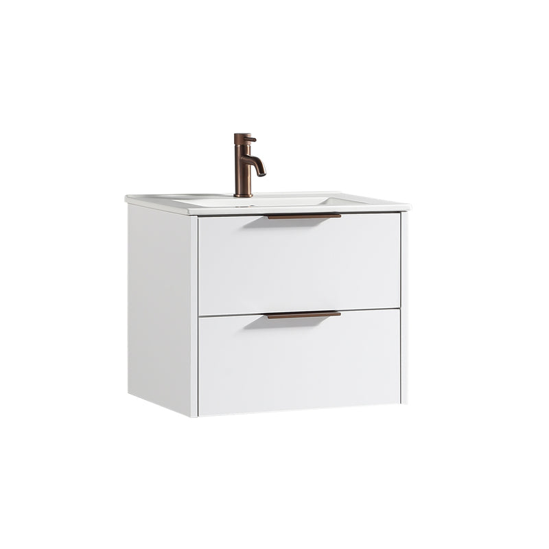 Tailored Bathrooms Sora 600mm Two Drawer Wall Hung Vanity & Ceramic Basin (1 size, 3 colours) - Brand New Bathrooms