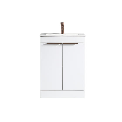 Tailored Bathrooms Sora 600mm Double Door Floor Standing Vanity & Ceramic Basin (1 size, 3 colours)