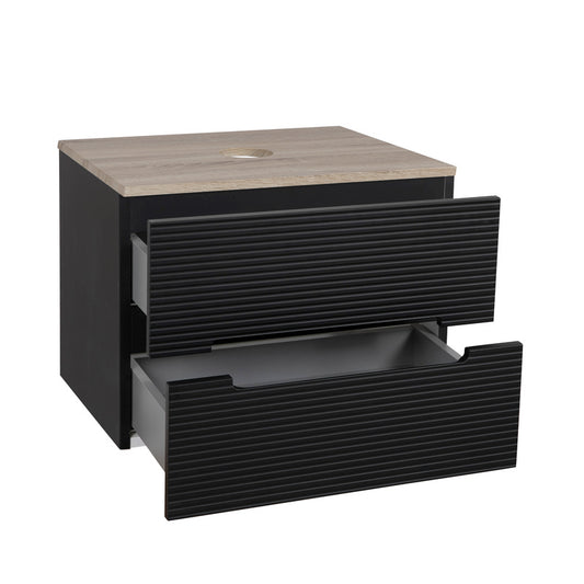 Tailored Bathrooms Monza Plus Fluted Wall Hung 600mm Vanity Unit & Counter Top (1 size, 8 colours)