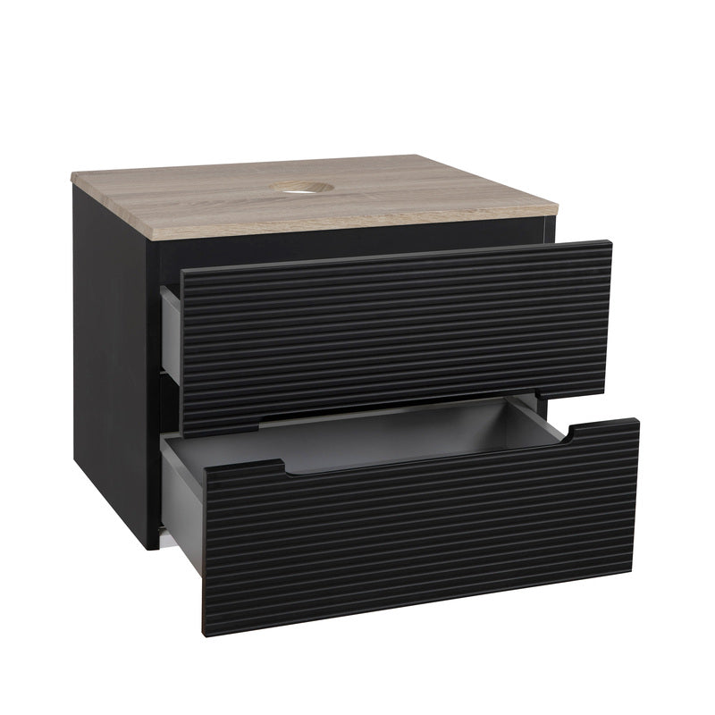 Tailored Bathrooms Monza Plus Fluted Wall Hung 600mm Vanity Unit & Counter Top (1 size, 8 colours)