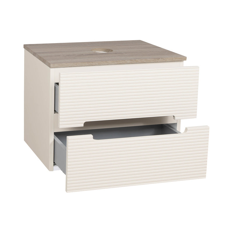 Tailored Bathrooms Monza Plus Fluted Wall Hung 600mm Vanity Unit & Counter Top (1 size, 8 colours)