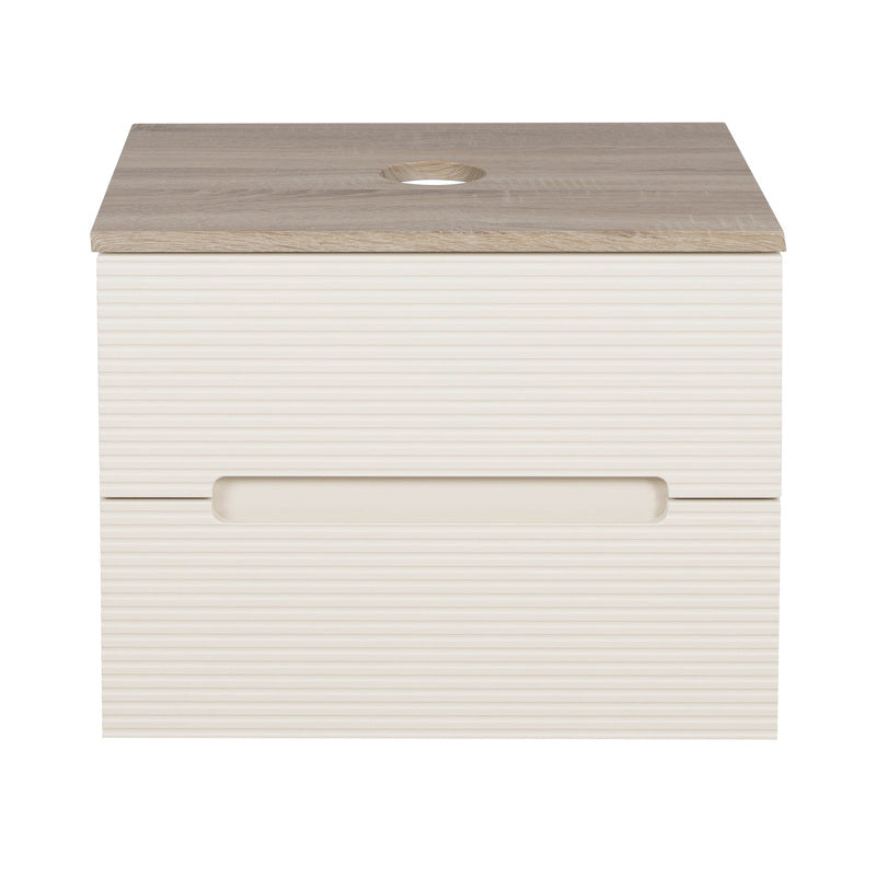 Tailored Bathrooms Monza Plus Fluted Wall Hung 600mm Vanity Unit & Counter Top (1 size, 8 colours)