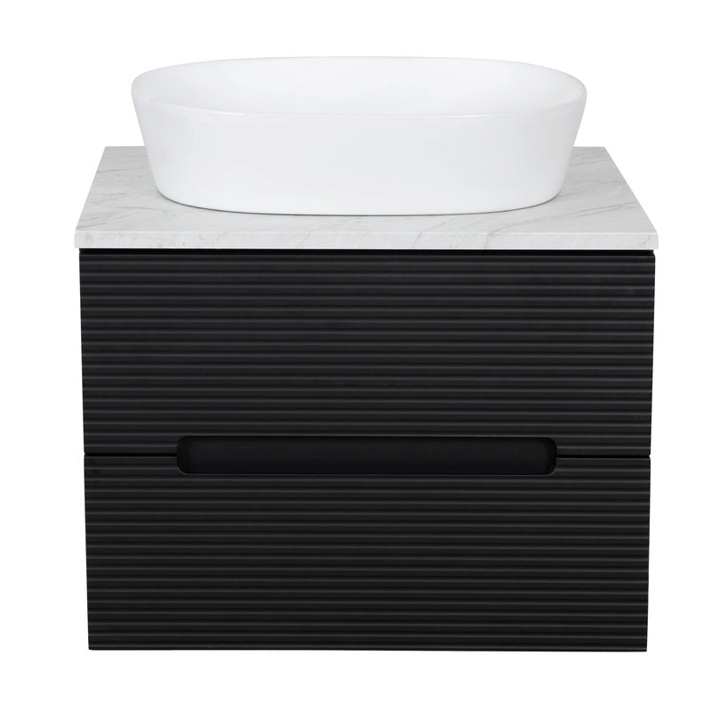 Tailored Bathrooms Monza Plus Fluted Wall Hung 600mm Vanity Unit & Counter Top (1 size, 8 colours)