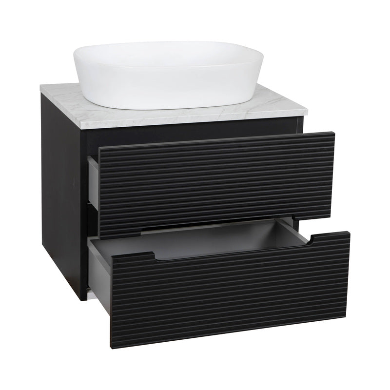 Tailored Bathrooms Monza Plus Fluted Wall Hung 600mm Vanity Unit & Counter Top (1 size, 9 colours)