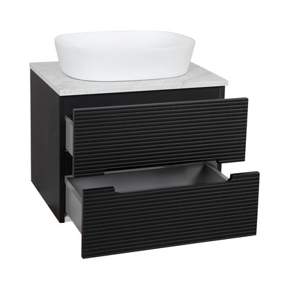 Tailored Bathrooms Monza Plus Fluted Wall Hung 600mm Vanity Unit & Counter Top (1 size, 9 colours)
