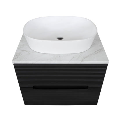 Tailored Bathrooms Monza Plus Fluted Wall Hung 600mm Vanity Unit & Counter Top (1 size, 9 colours)