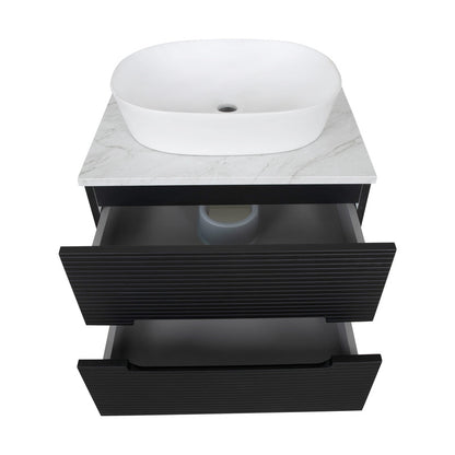 Tailored Bathrooms Monza Plus Fluted Wall Hung 600mm Vanity Unit & Counter Top (1 size, 8 colours)