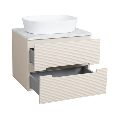 Tailored Bathrooms Monza Plus Fluted Wall Hung 600mm Vanity Unit & Counter Top (1 size, 8 colours)