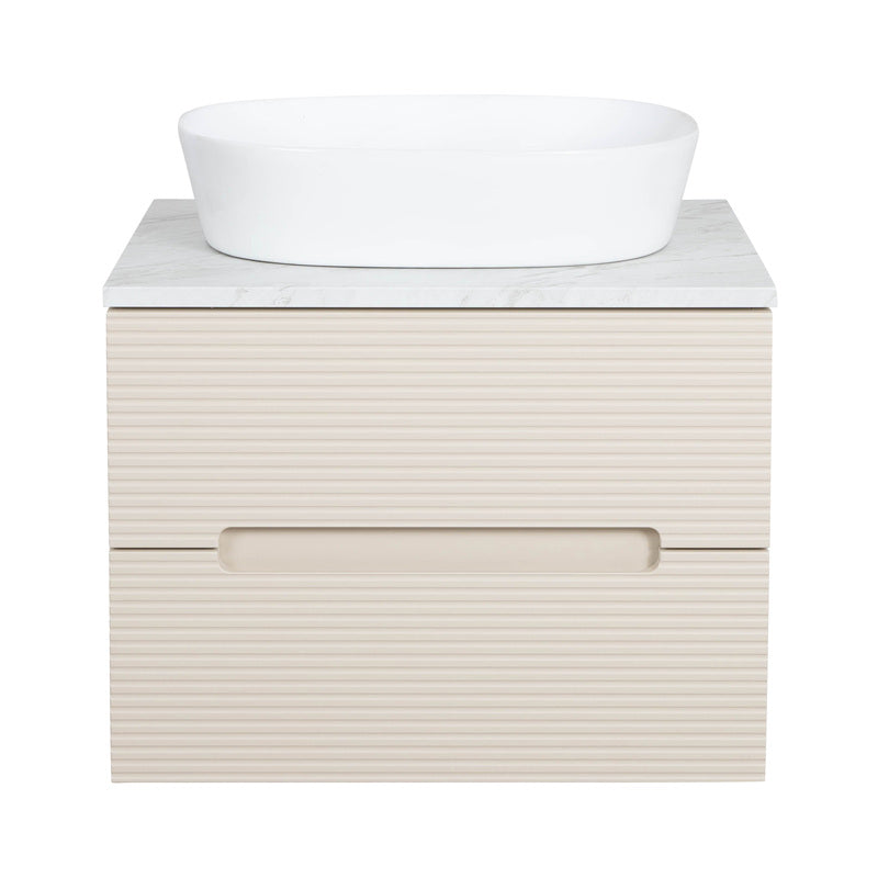 Tailored Bathrooms Monza Plus Fluted Wall Hung 600mm Vanity Unit & Counter Top (1 size, 8 colours)