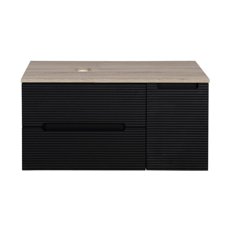 Tailored Bathrooms Monza Plus Fluted Wall Hung 900mm Vanity Unit with Side Cabinet & Counter Top (1 size, 8 colours)