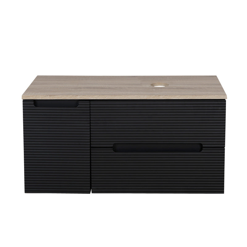 Tailored Bathrooms Monza Plus Fluted Wall Hung 600mm Vanity Unit & Counter Top (2 sizes, 9 colours)