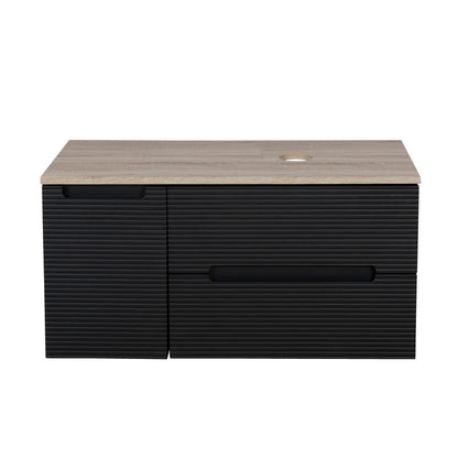 Tailored Bathrooms Monza Plus Fluted Wall Hung 600mm Vanity Unit & Counter Top (2 sizes, 9 colours)