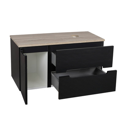 Tailored Bathrooms Monza Plus Fluted Wall Hung 900mm Vanity Unit with Side Cabinet & Counter Top (1 size, 8 colours)