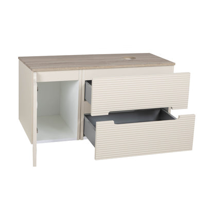 Tailored Bathrooms Monza Plus Fluted Wall Hung 900mm Vanity Unit with Side Cabinet & Counter Top (1 size, 8 colours)