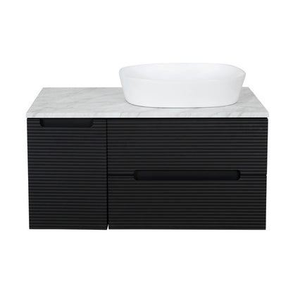 Tailored Bathrooms Monza Plus Fluted Wall Hung 900mm Vanity Unit with Side Cabinet & Counter Top (1 size, 8 colours)
