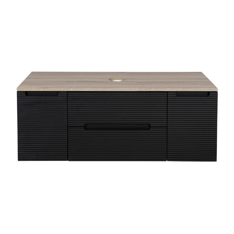 Tailored Bathrooms Monza Plus Fluted Wall Hung 1200mm Vanity Unit with 2 Side Cabinets & Counter Top (1 size, 9 colours) - Brand New Bathrooms