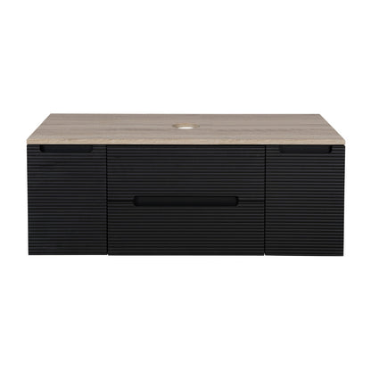Tailored Bathrooms Monza Plus Fluted Wall Hung 1200mm Vanity Unit with 2 Side Cabinets & Counter Top (1 size, 9 colours) - Brand New Bathrooms