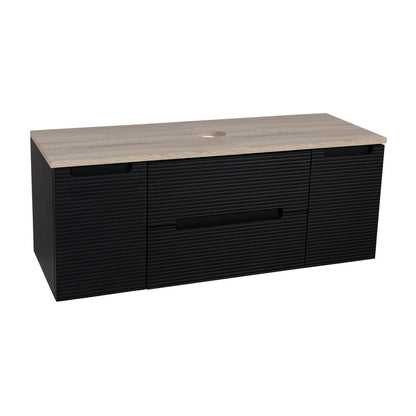 Tailored Bathrooms Monza Plus Fluted Wall Hung 1200mm Vanity Unit with 2 Side Cabinets & Counter Top (1 size, 9 colours) - Brand New Bathrooms
