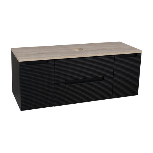 Tailored Bathrooms Monza Plus Fluted Wall Hung 1200mm Vanity Unit with 2 Side Cabinets & Counter Top (1 size, 9 colours) - Brand New Bathrooms